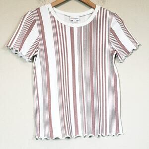 Lularoe Kelly Crewneck Top Vertical Striped T Shirt Women's X-Small
